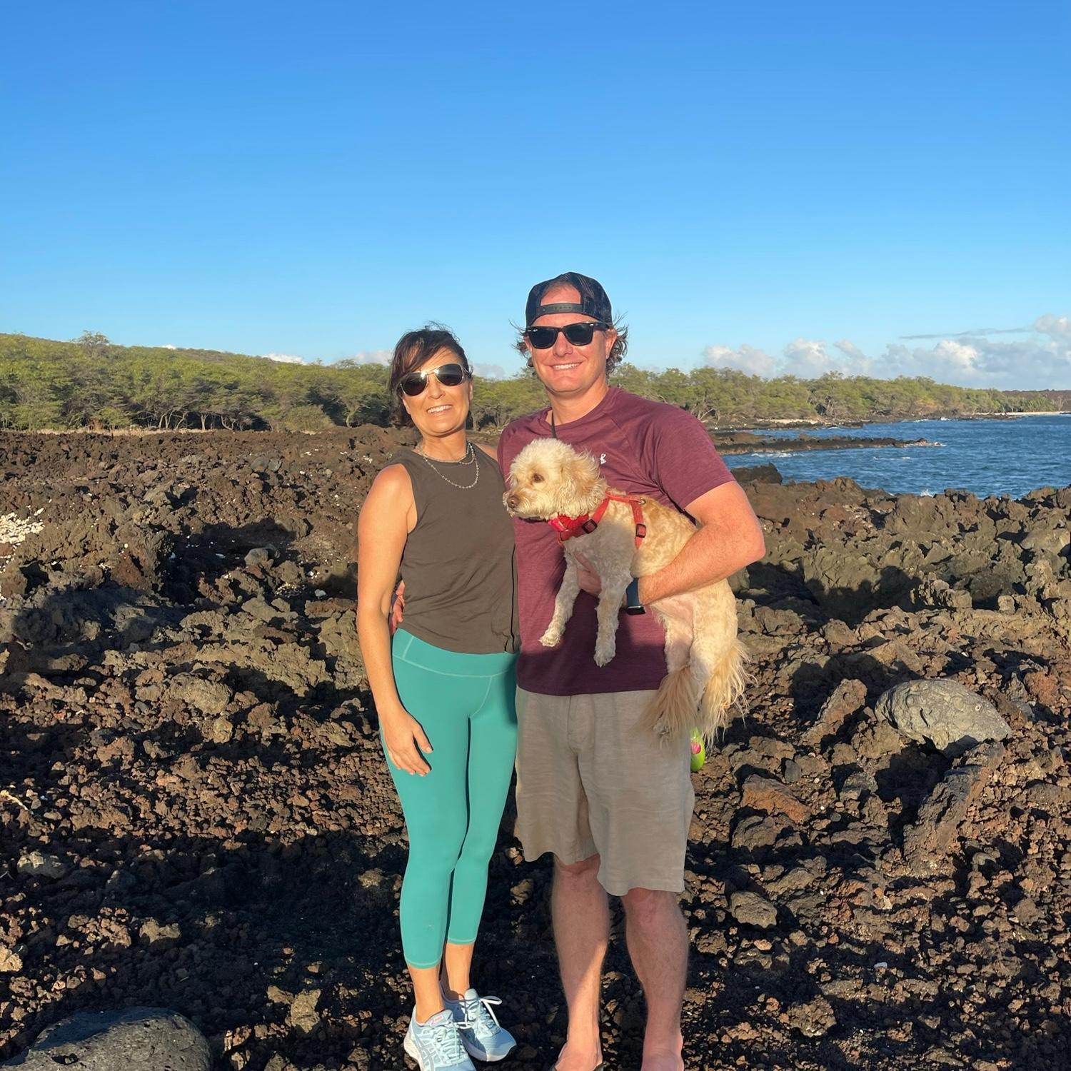 La Perouse Bay - South Maui. Taking a hike on the most recent site of lava activity on the island. This historical spot is a favorite of Kim's.