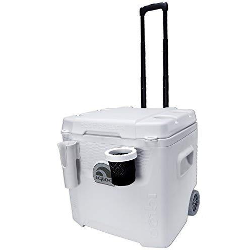 Igloo 45931 Marine Ultra Quantum Roller 52 Quart Cooler, White, White, White, Black, 52 Quart