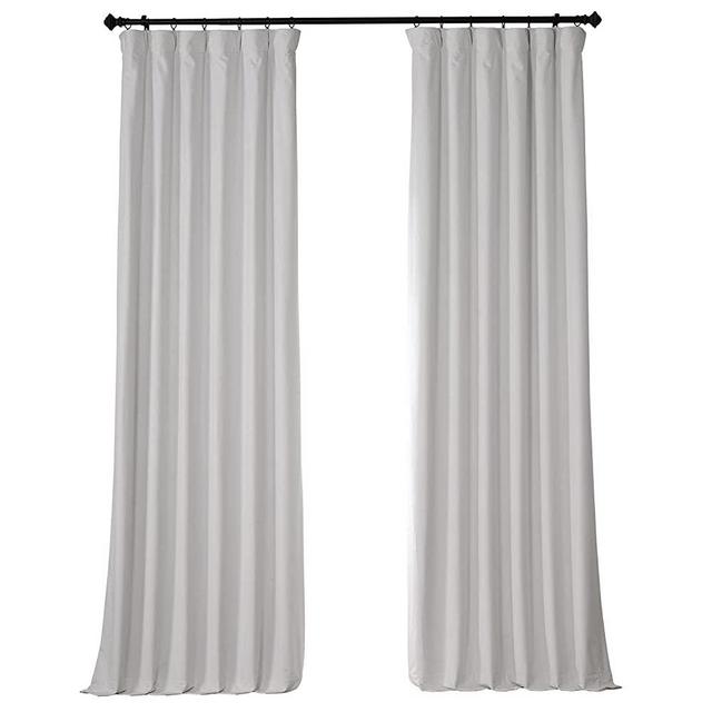 HPD Half Price Drapes Blackout Solid Thermal Insulated Window Curtain 50 X 96 Signature Plush Velvet Curtains for Bedroom & Living Room (1 Panel), VPYC-SBO161201-96, Misty White