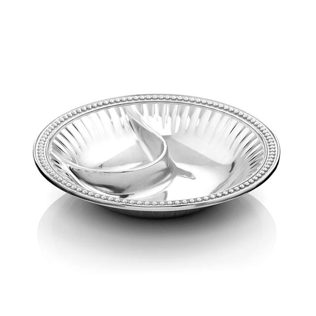 Wilton Armetale "Flutes and Pearls" Chip & Dip Bowl