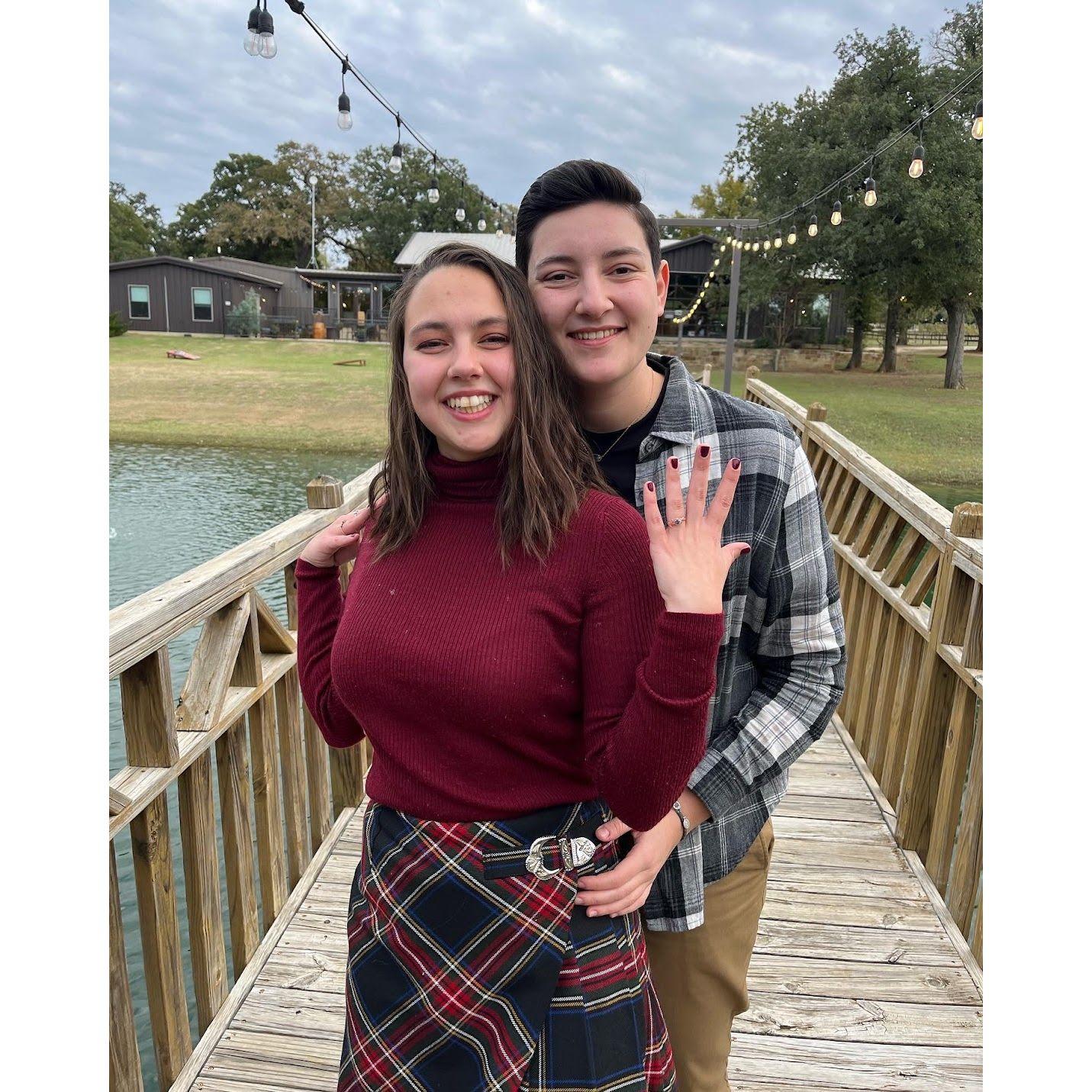 Sonya finally proposed at Lost Oak Winery.