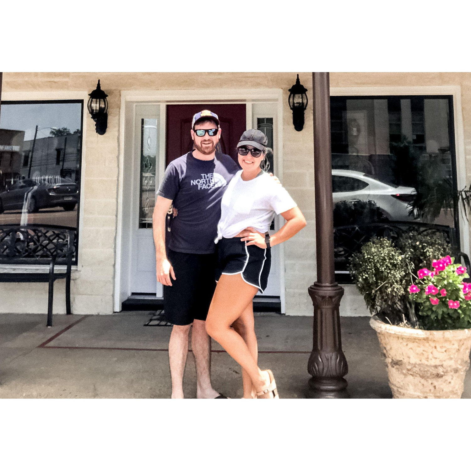 Our first trip to Nacogdoches and our first photo together. July 2020