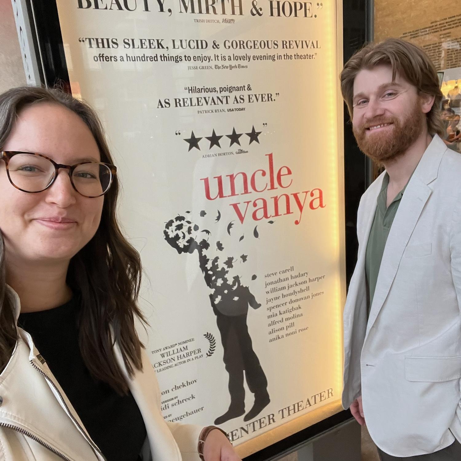 Special date night to see Steve Carell and others in Uncle Vanya at Lincoln Center. 2024