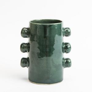 Ceramic Knob Vase - Forest Green