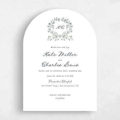 White Arch Wedding Invitation - Pirouette Classic