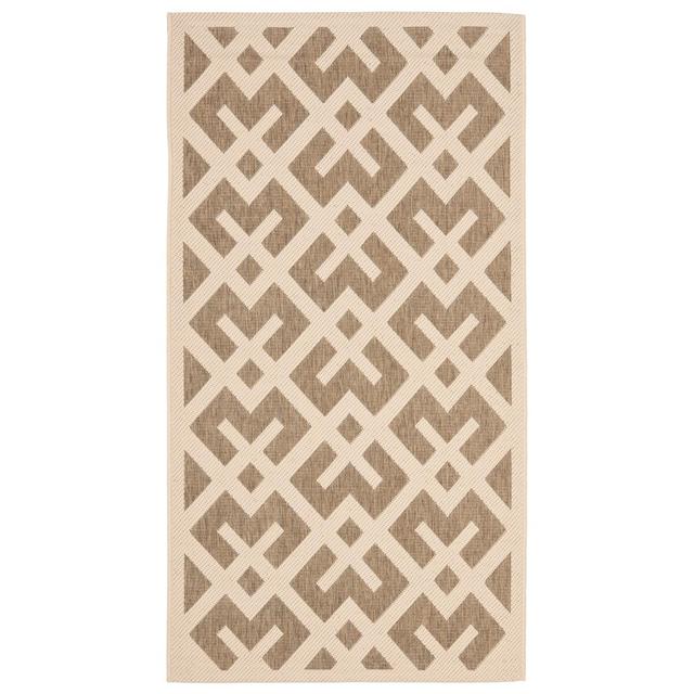 2'X3'7" Rectangle Claudette Patio Rug Brown/Bone - Safavieh