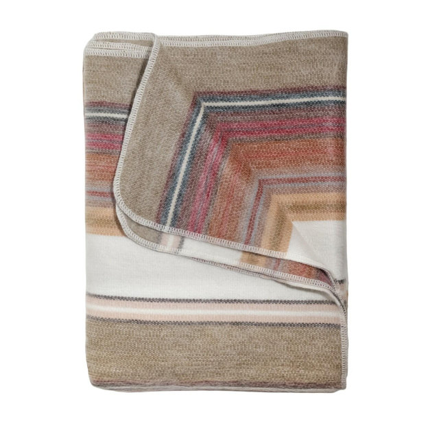 Alpaca Wool blanket | Beige striped Queen size handmade blanket | Unique wool throw blanket | BLANKET | wool blanket