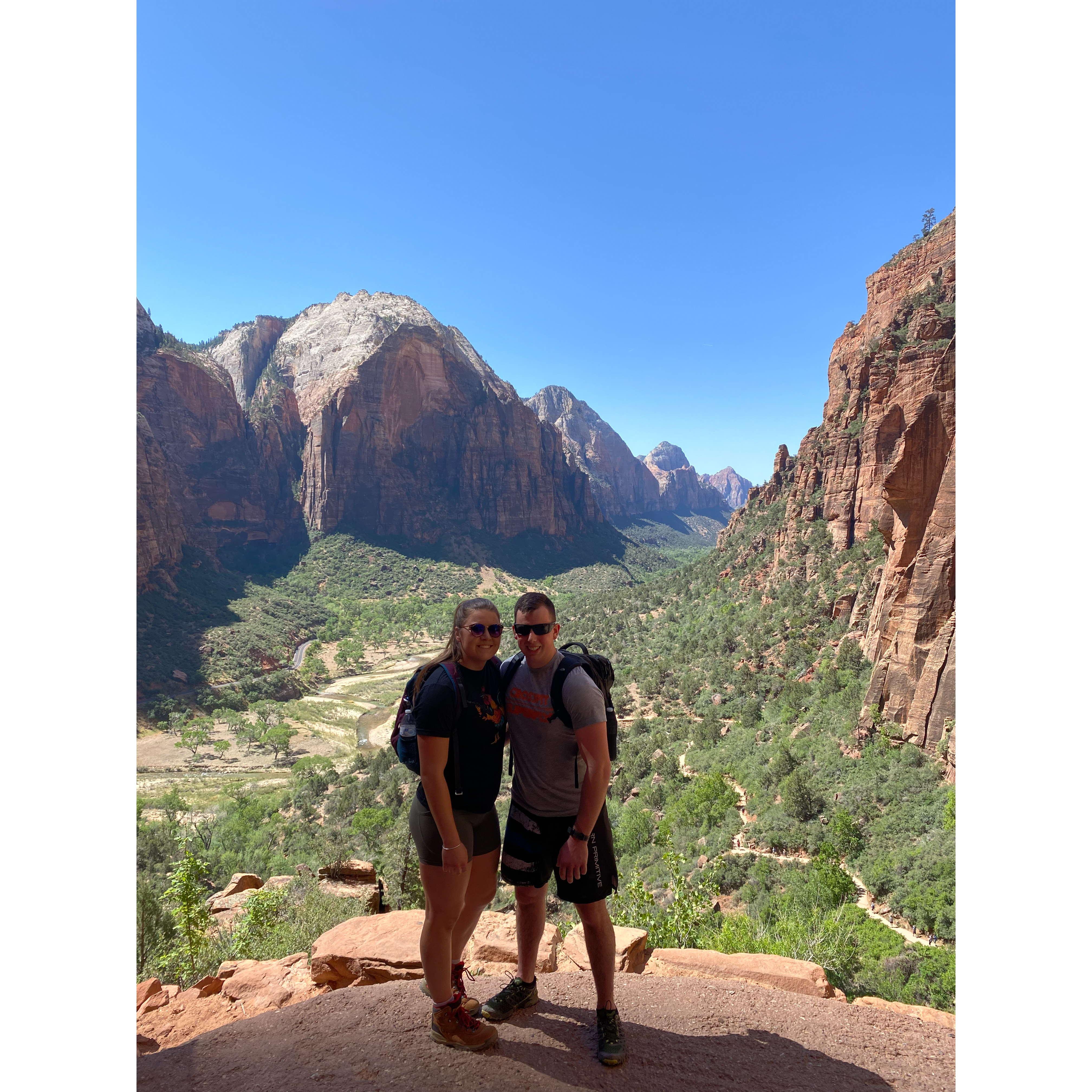 Angel's Landing was incredible. We hiked it on a whim with friends of ours and scored some permits to hike the chains at the top by asking strangers on the trail! Perks of being super extroverted!