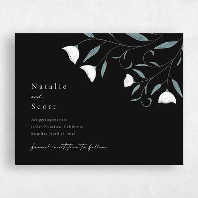 Black Wedding Save the Date - Sinfonia Landscape
