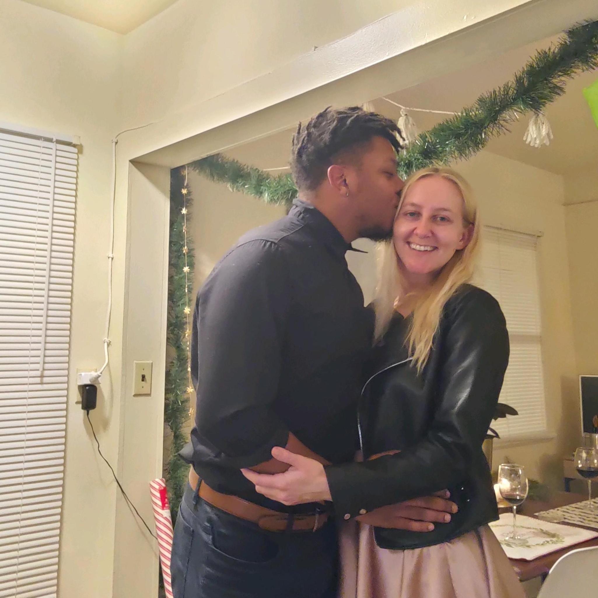 Celebrating our 1 year dating anniversary with a steak and pasta dinner homemade by Rod.