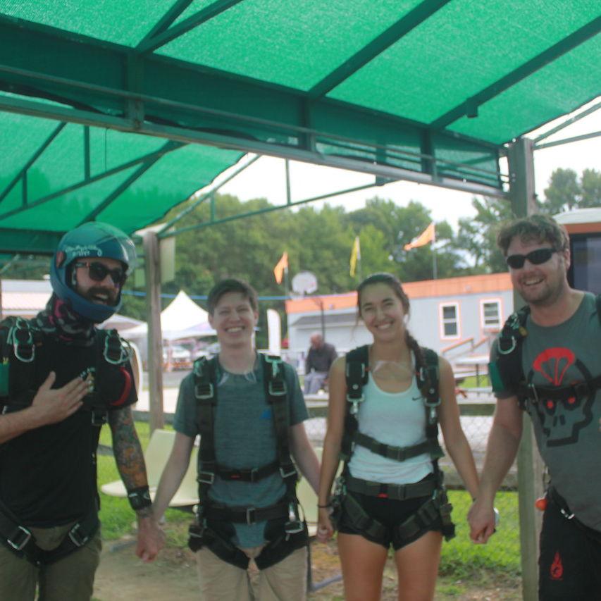 Baby Blake and Rosie went sky diving together!