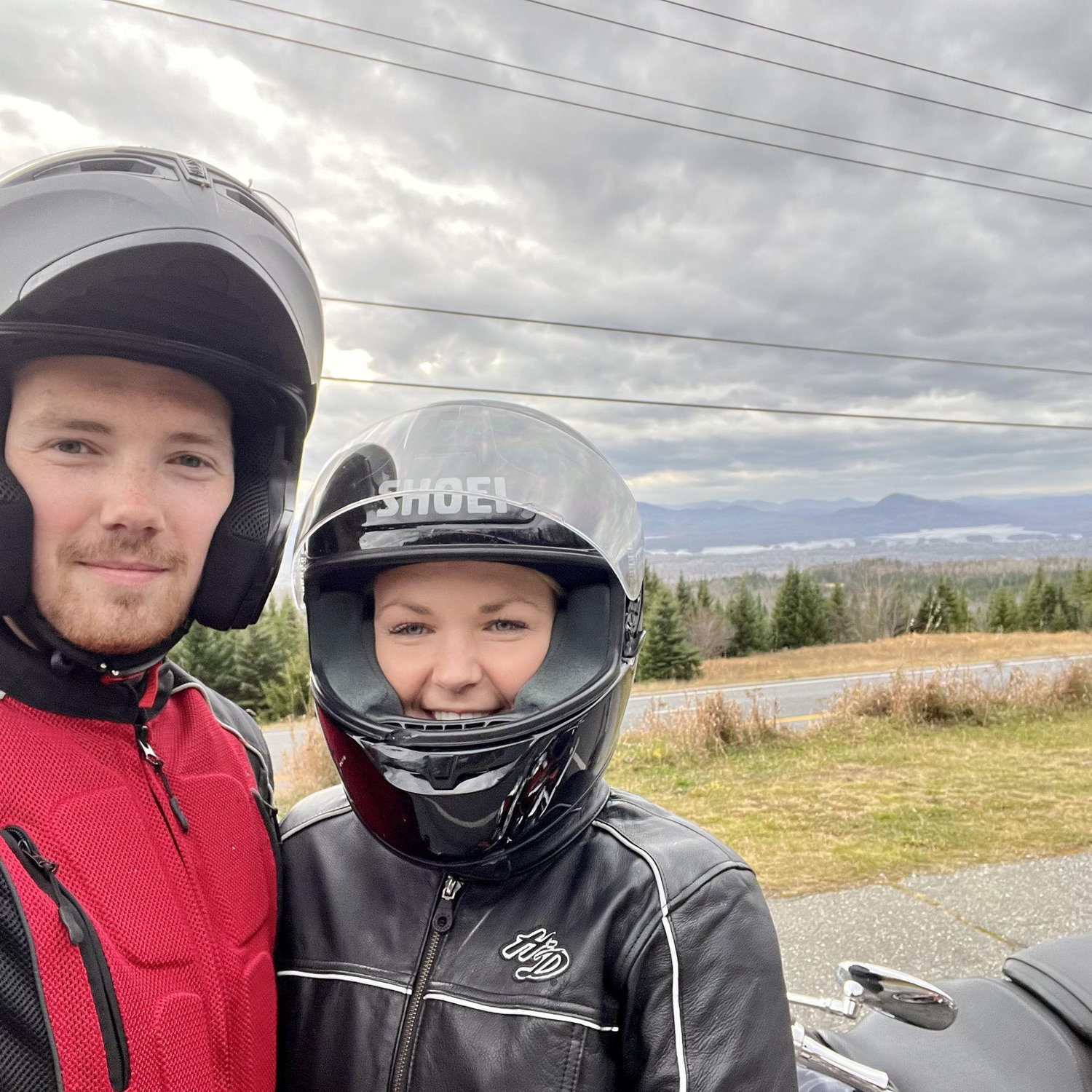 One of our first motorcycle trips, to the Route 201 lookout coming into Jackman, ME