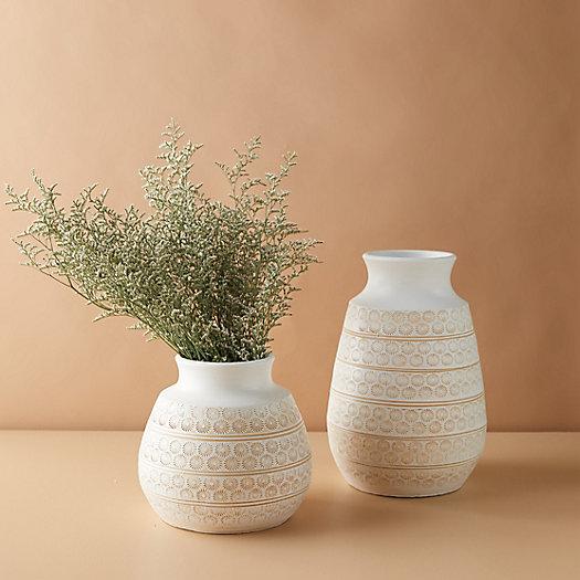 Clay Dotted Lines Vase Large