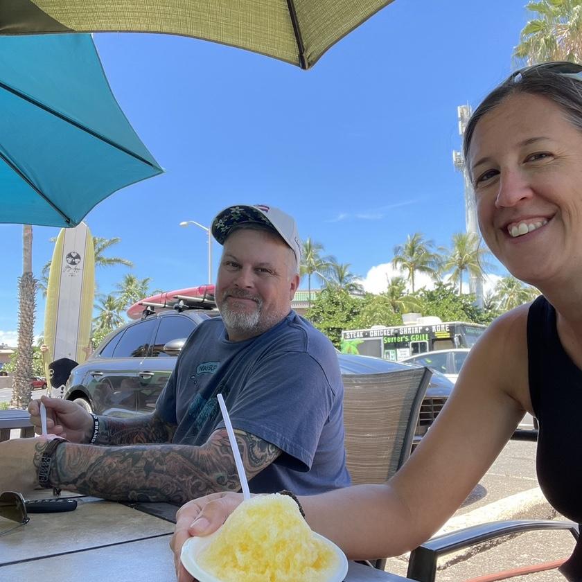 A last minute stop to get shave ice before we headed home. Bittersweet to see this photo now as the shop was destroyed in the Lahaina wildfires.