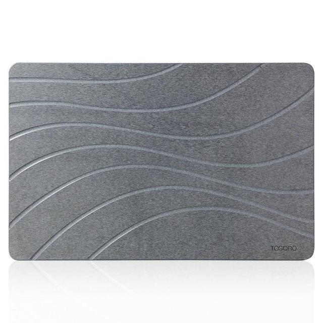 TOSORO - Stone Bath Mat, Diatomaceous Earth Non-Slip Stone Shower Mat - Quick Drying Absorbent Bath Mats for Bathroom - Elegant & Modern Design, Easy to Clean (23.5 x 15) - Graphite