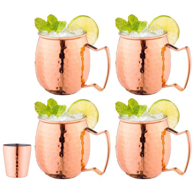 Edgeworth 16 oz. Copper Moscow Mule Mug (Set of 4)