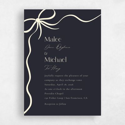 Ebony, Black Wedding Invitation - Alba Classic