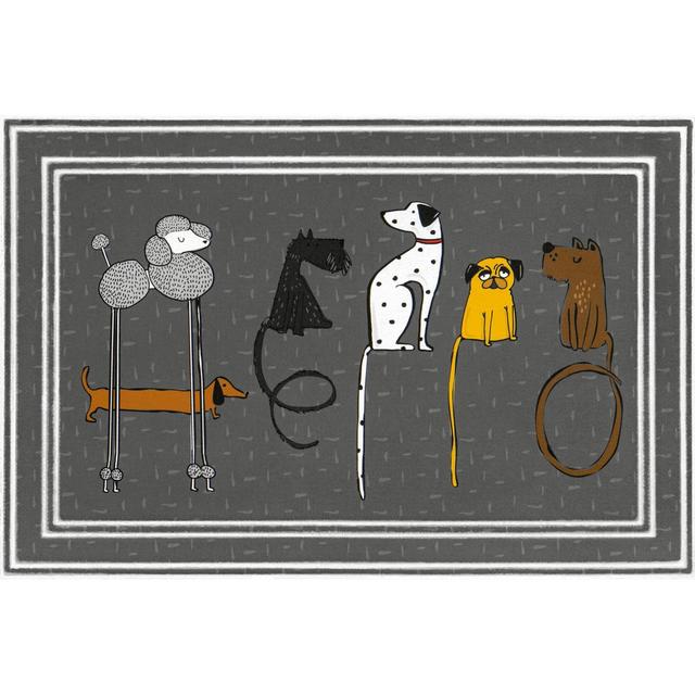 2'x3' Fashionables Deluxe Hello Dogs Doormat Gray - Apache Mills