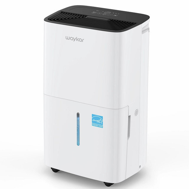 Waykar 120 pt. 6,000 sq. ft. Energy Star High Humidity Dehumidifier in White with Bucket and Drain Hose for Bedroom, Basement