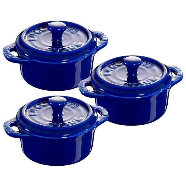 Ceramic Mini Round Cocotte Set, Set of 3