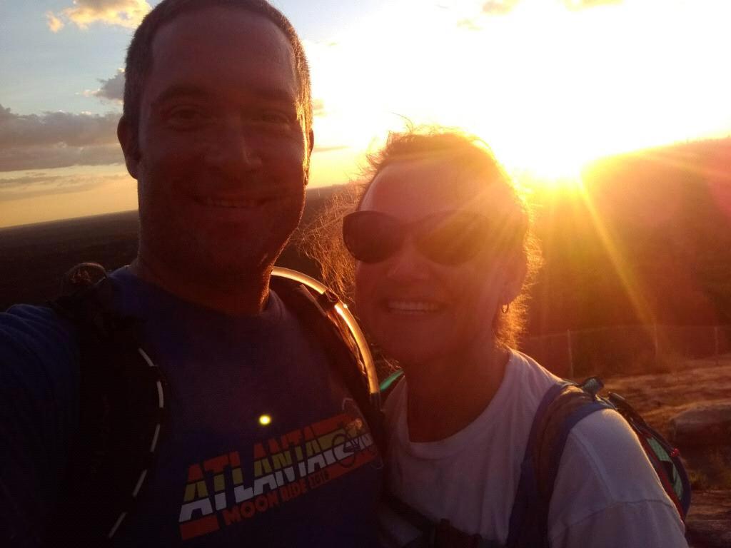 Hiking Stone Mountain at sunset
