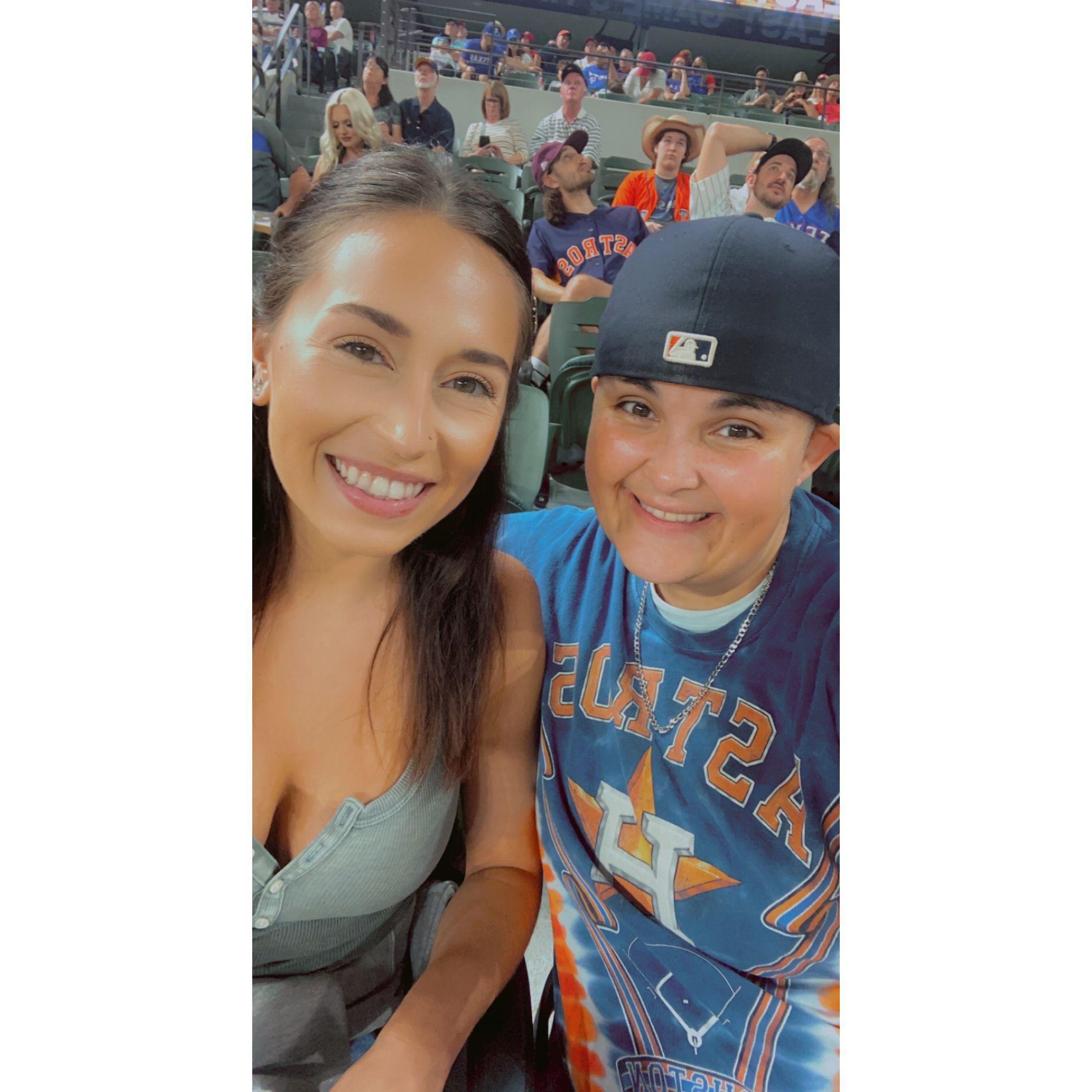 Lo loves the Houston Astros, this is a pic from the first game they attended together!