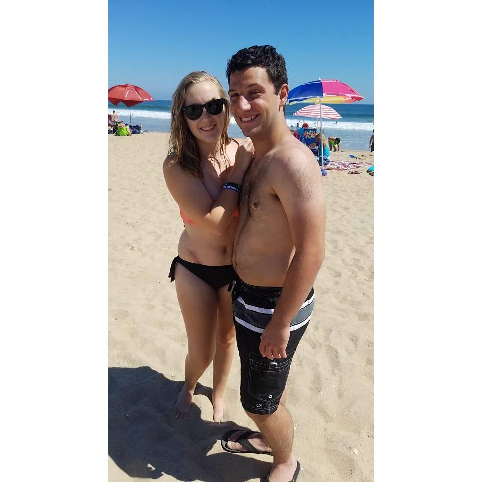 Chris and Alexis on vacation in Newport after Alexis' hip surgeries