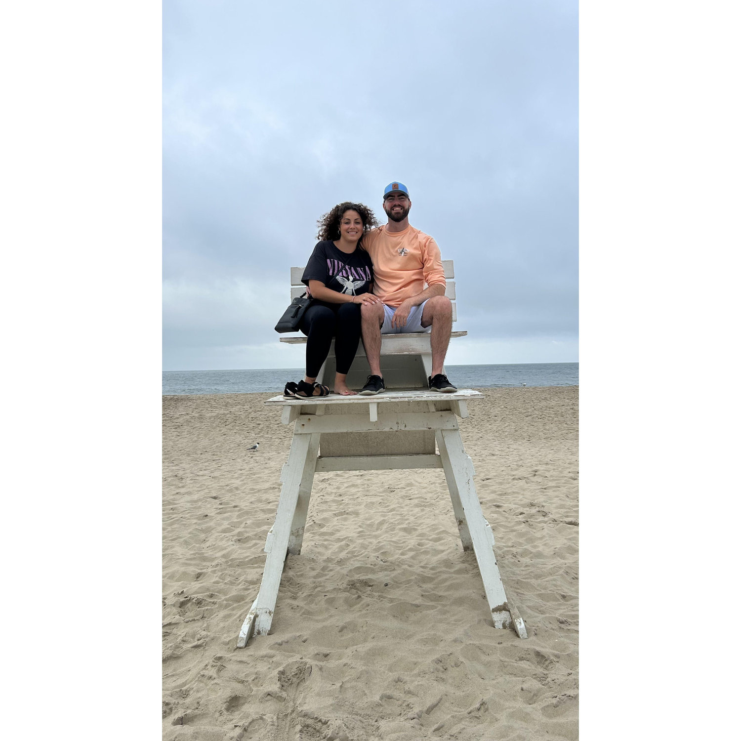 Kevin and I on our first beach trip with the O'Keefes.
