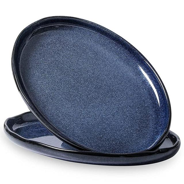 Serving Platter Ceramic Tray Plates - VICRAYS Extra Large Oval 14.5 Inch Porcelain Dinner Plates Long Serving Dish Set Entertaining Party Restaurant Food Meat Sushi Fish Turkey Platter
