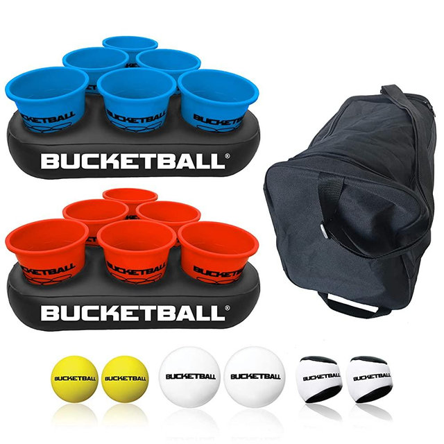 Bucket Ball - Beach Edition - Ultimate Beach, Pool, Yard, Camping, Tailgate, BBQ, Backyard, Lawn, Water, Wedding, Events, Indoor, Outdoor Game – Best Gift Toy for Boys, Girls, Teens, Adults, Family