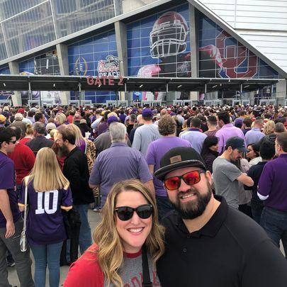 Cheering on the Sooners (only Emily) at the Peach Bowl 2019.