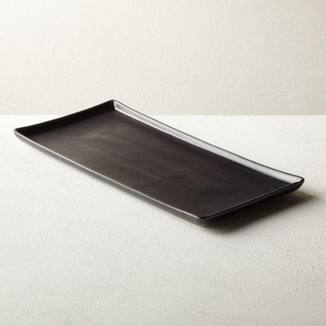 Nita Rectangular Black Serving Platter