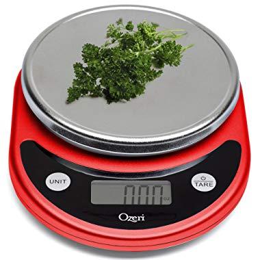 Ozeri ZK14-R Pronto Digital Multifunction Kitchen and Food Scale, Red