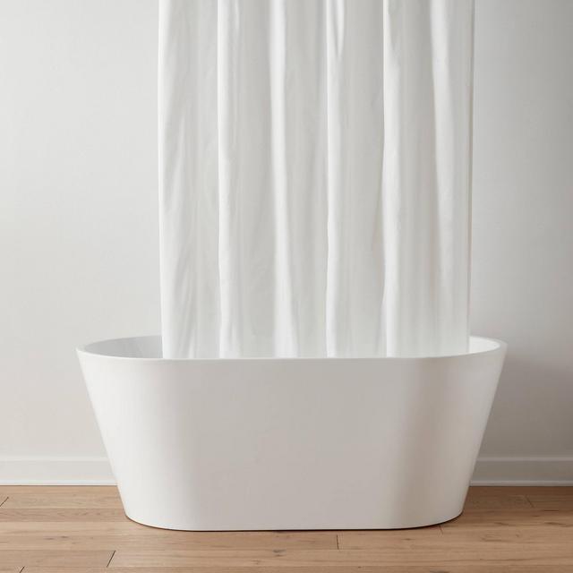 70"x71" Waterproof Recycled Fabric Heavy Weight Shower Liner White - Threshold™