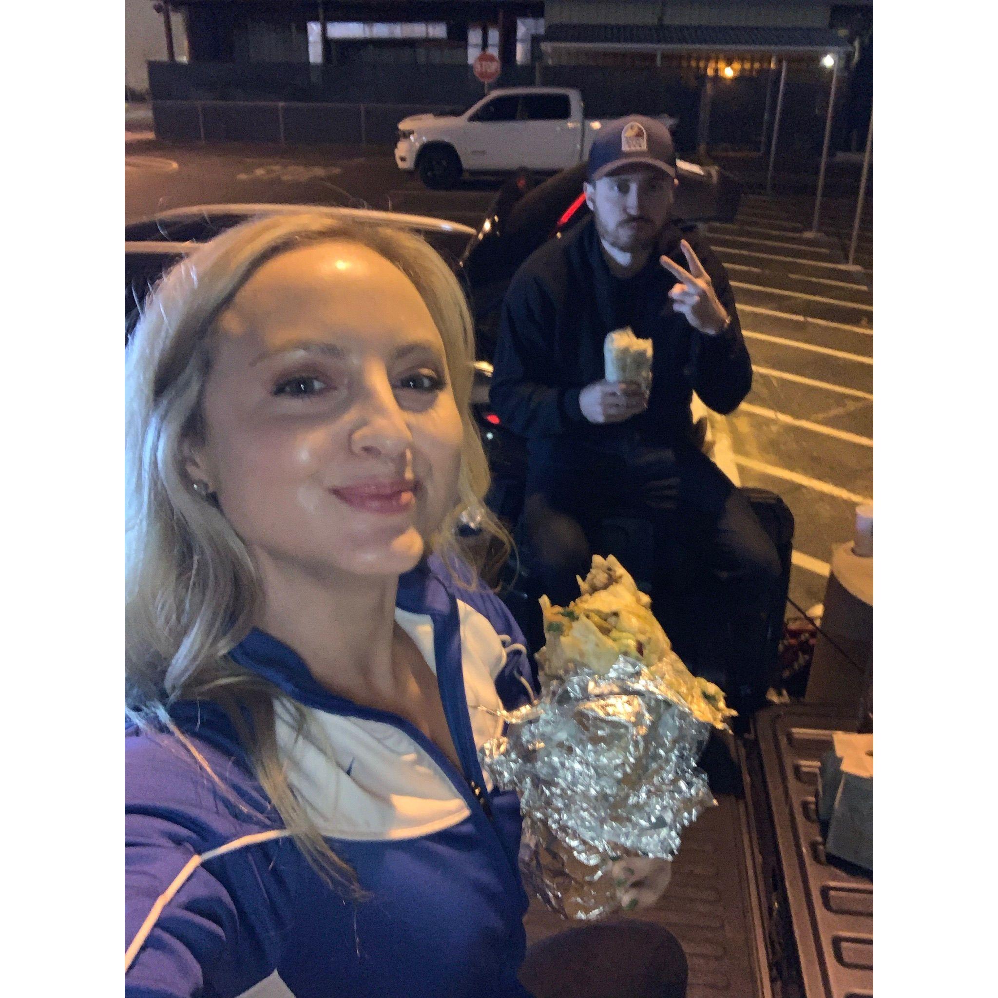 One of MANY Chipotle burritos eaten together :)