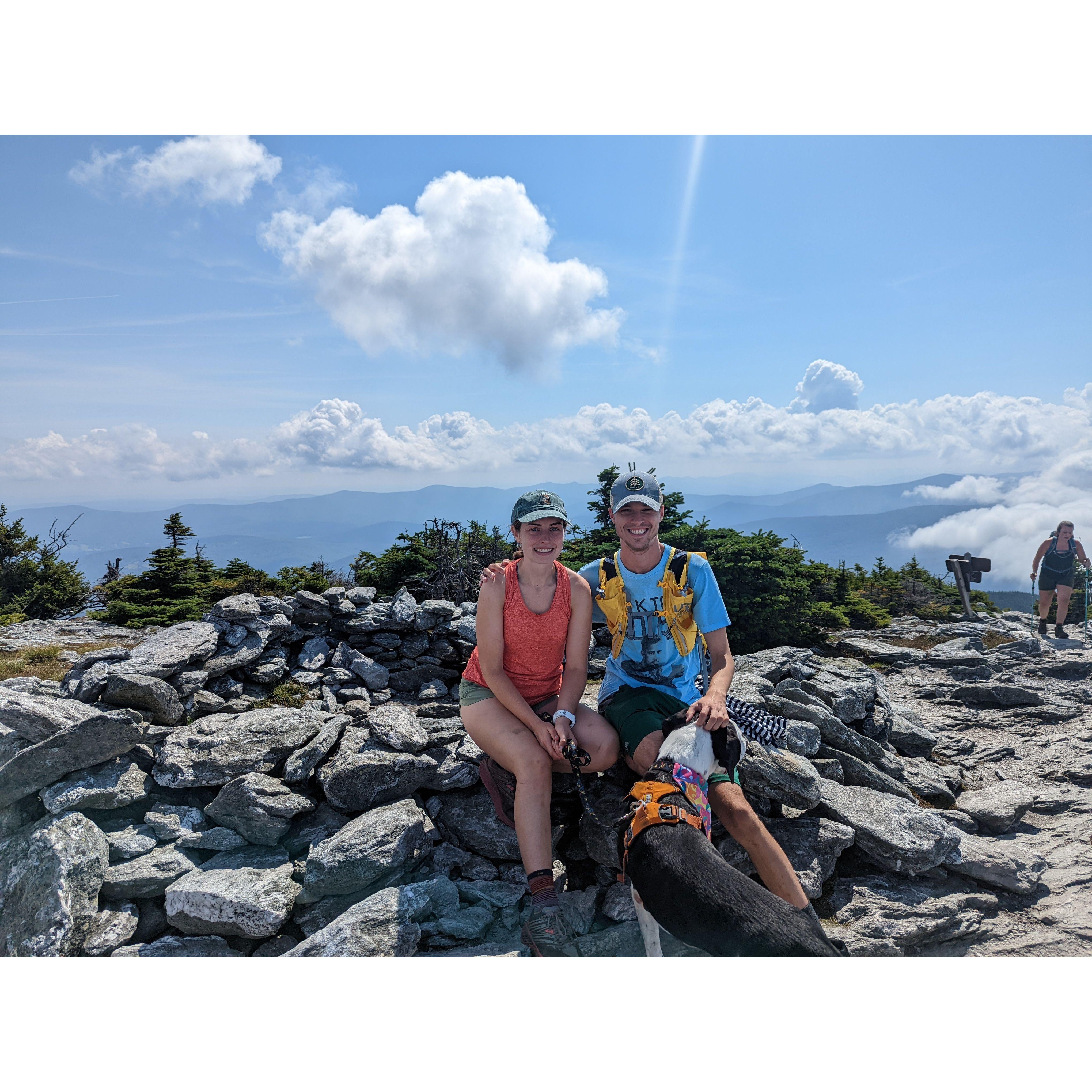 Hiking up Mt. Abe with Snoopy and friends.