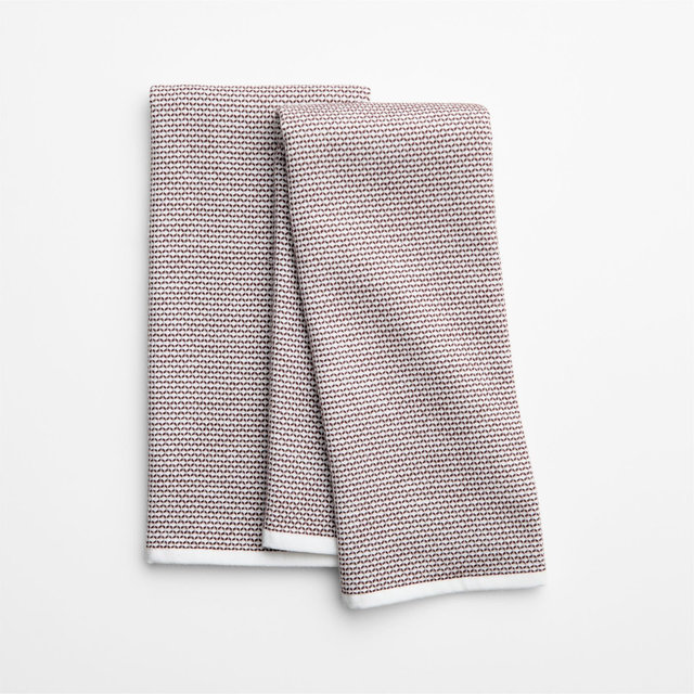 Textured Terry Bittersweet Chocolate Organic Cotton Dish Towel, Set of 2