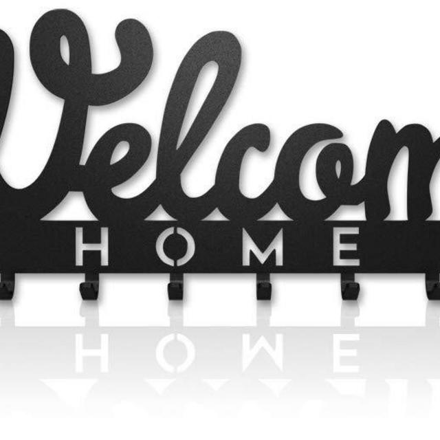 Key Holder for Wall Mount Welcome Home (10-Hook Rack) Decorative, Metal Hanger for Front Door, Kitchen, or Garage | Store House, Work, Car, Vehicle Keys | Vintage Decor