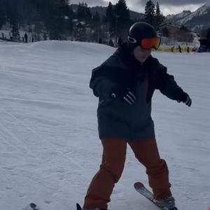 Ski lessons for the bride