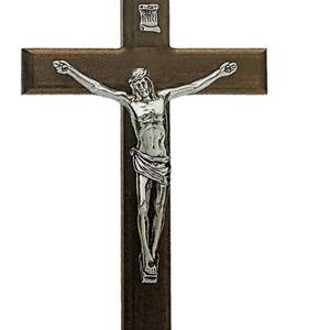 Standing 6" Walnut Desk Crucifix