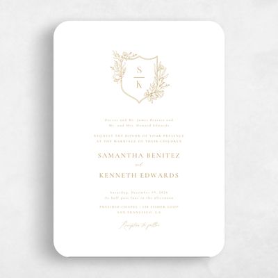 Rounded Wedding Invitation - Serrano Portrait