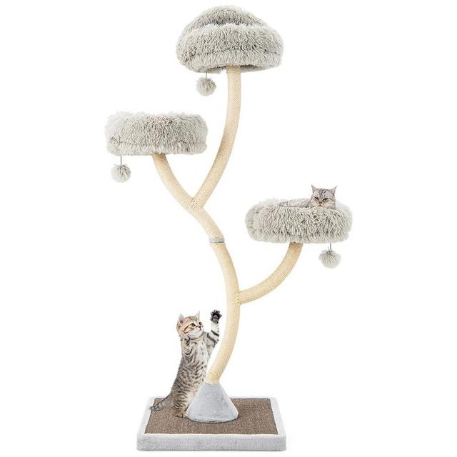 PETSITE 70" Tall Cat Tree, Cat Tower with Scratching Posts and Board, Multi-Level Cat Tower for Large Cats 20 lbs+ with 3 Cozy Perches and Dangling Balls, Modern Cat Tree for Indoor Cats Large Adult