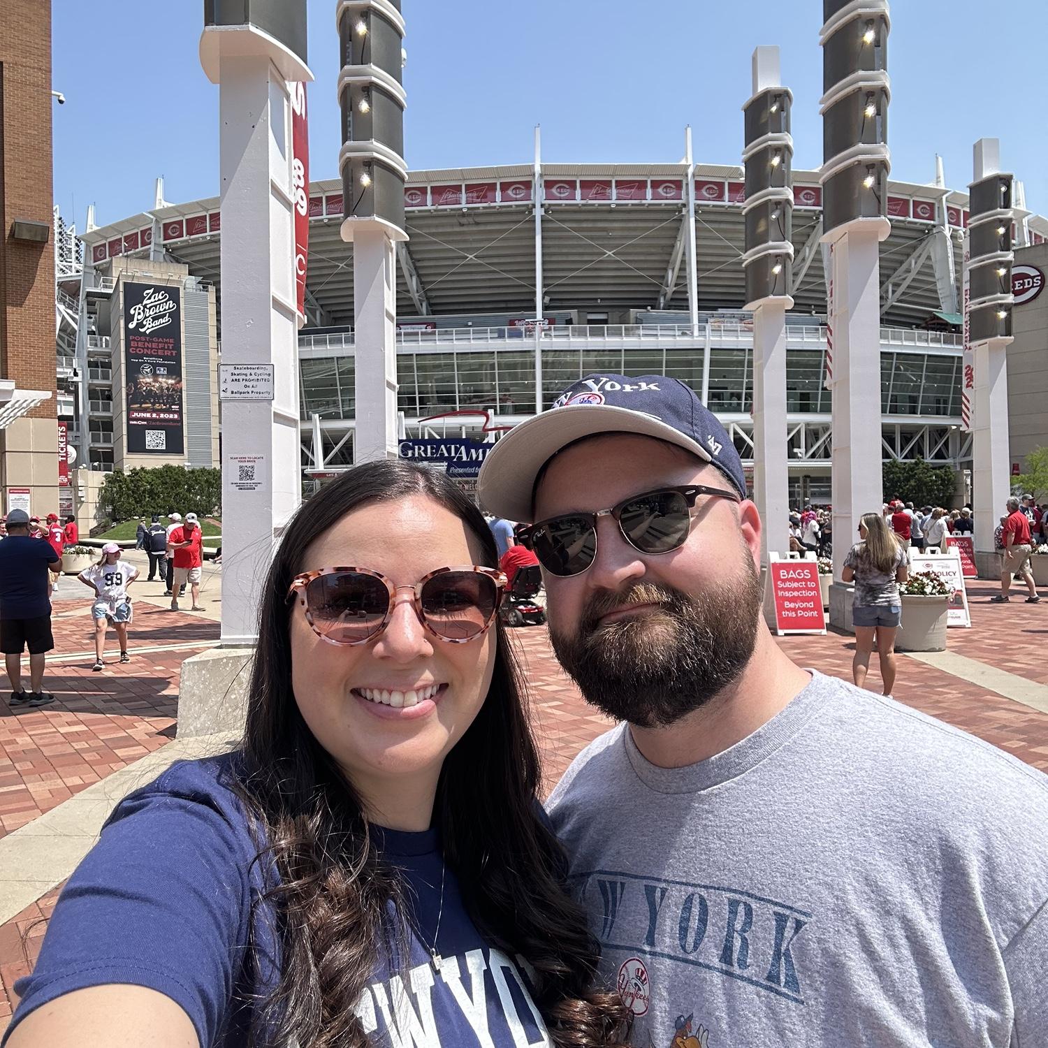 At a Yankees game in Cincinnati, OH