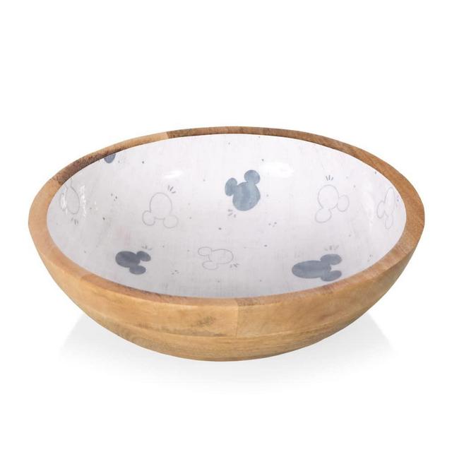 PICNIC TIME TOSCANA Disney Mickey Mouse Mango Wood Salad Bowl, Serving Bowl, (Mango Wood) 13.5 x 13.5 x 4.3