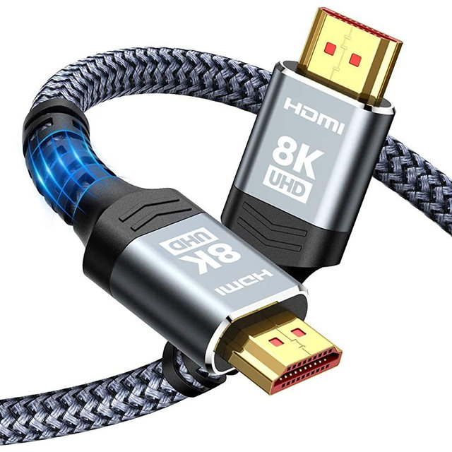 8K HDMI 2.1 Cable 48Gbps 6.6FT/2M, Highwings Ultra High Speed HDMI Braided Cord-4K@120Hz 8K@60Hz, DTS:X, HDCP 2.2 & 2.3, HDR 10 Compatible with Roku TV/PS5/HDTV/Blu-ray