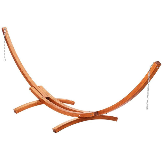 VEVOR Wooden Hammock Stand, 475 lbs Capacity Universal 2 Person Hammock Frame Fits 9-13 ft Hammocks, Larch Wood Arc Adjustable Stand for Hammock with Chain and Carabiner, for Outdoor and Indoor