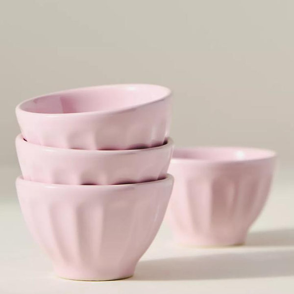 The Latte Stoneware Nut Bowls, Set of 4: Amelie Edition