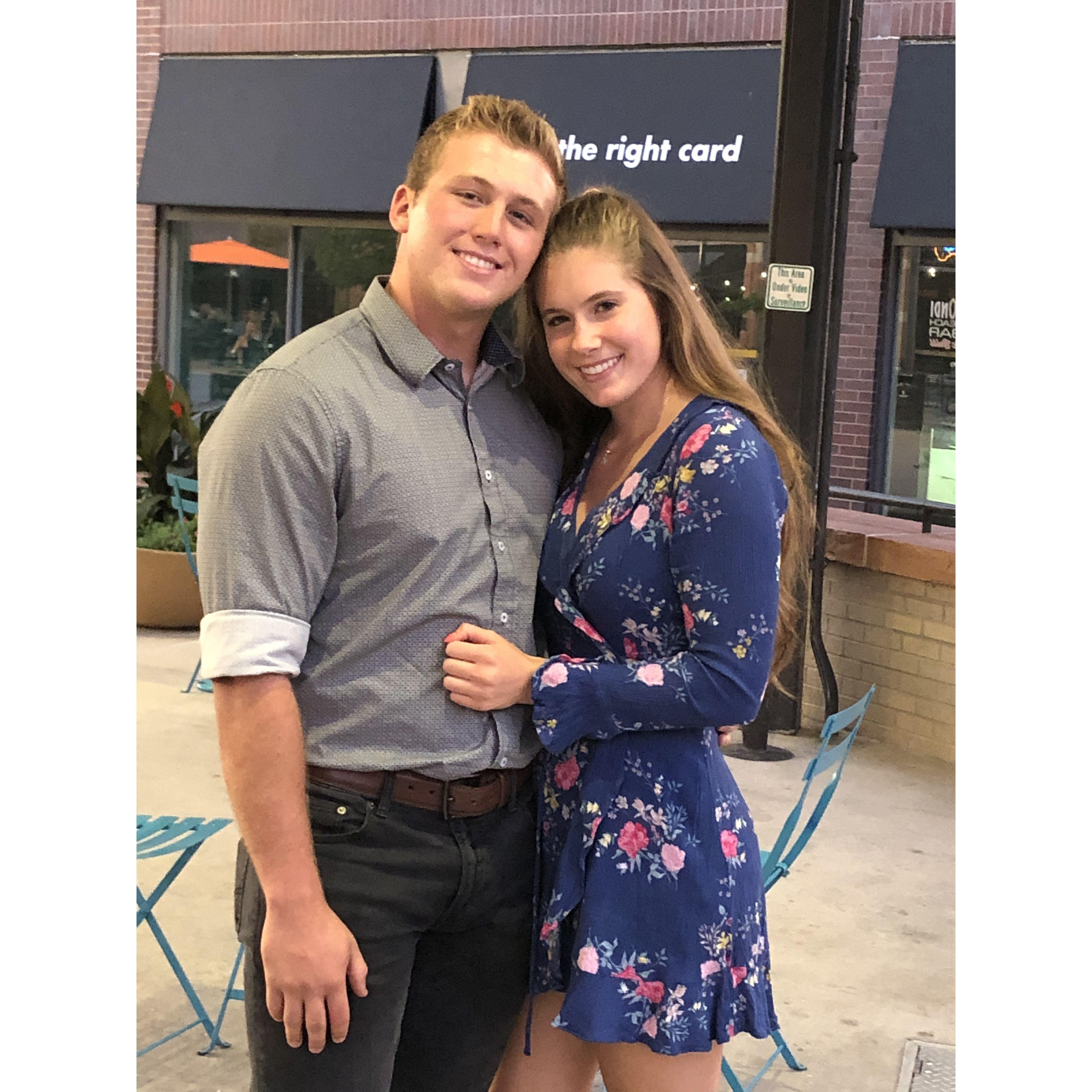 Our first photo together! Taken after our first dinner date at the Rio, right when restaurants reopened after COVID