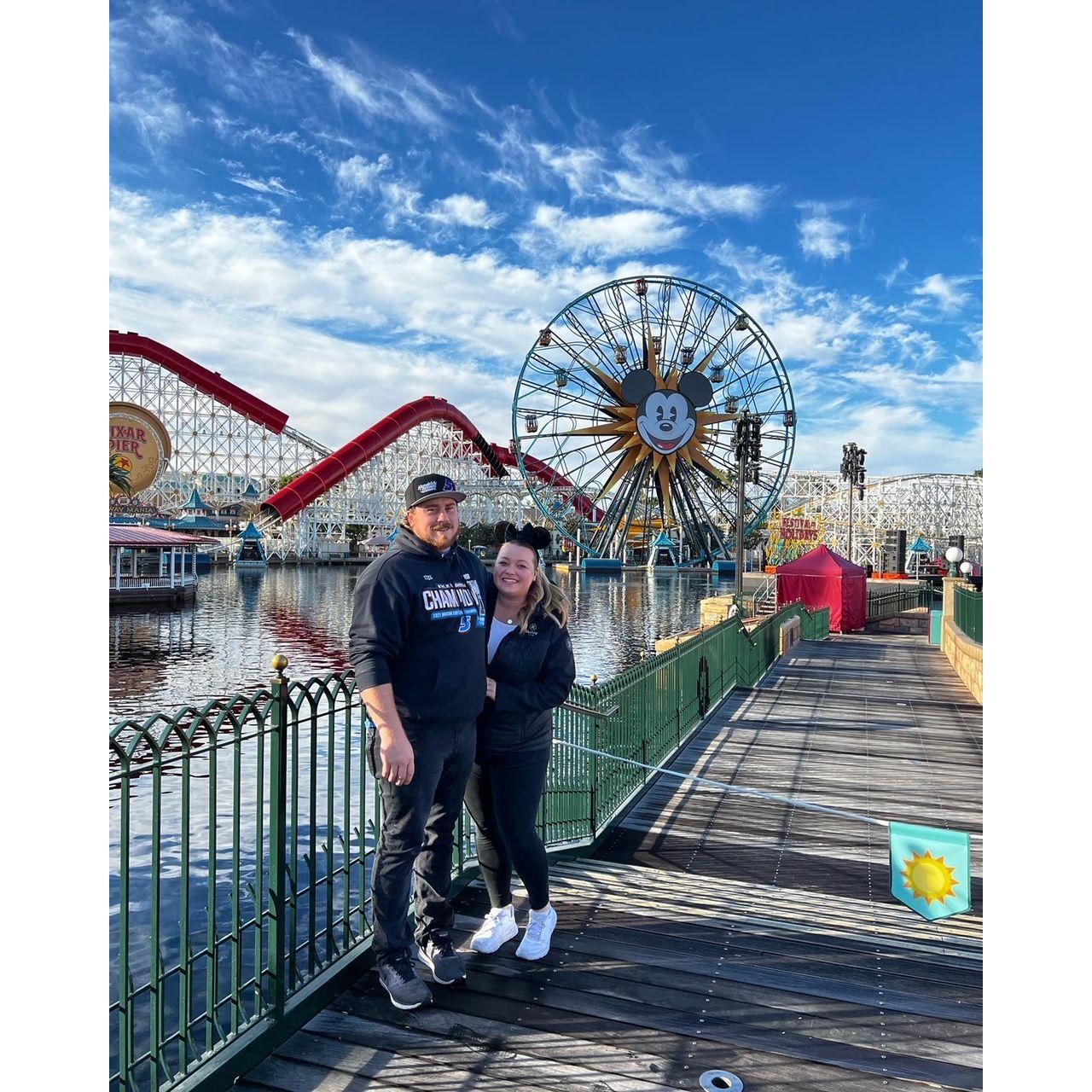 A trip to Disneyland. Brandy hit the rides and Brandon found the best drinks.