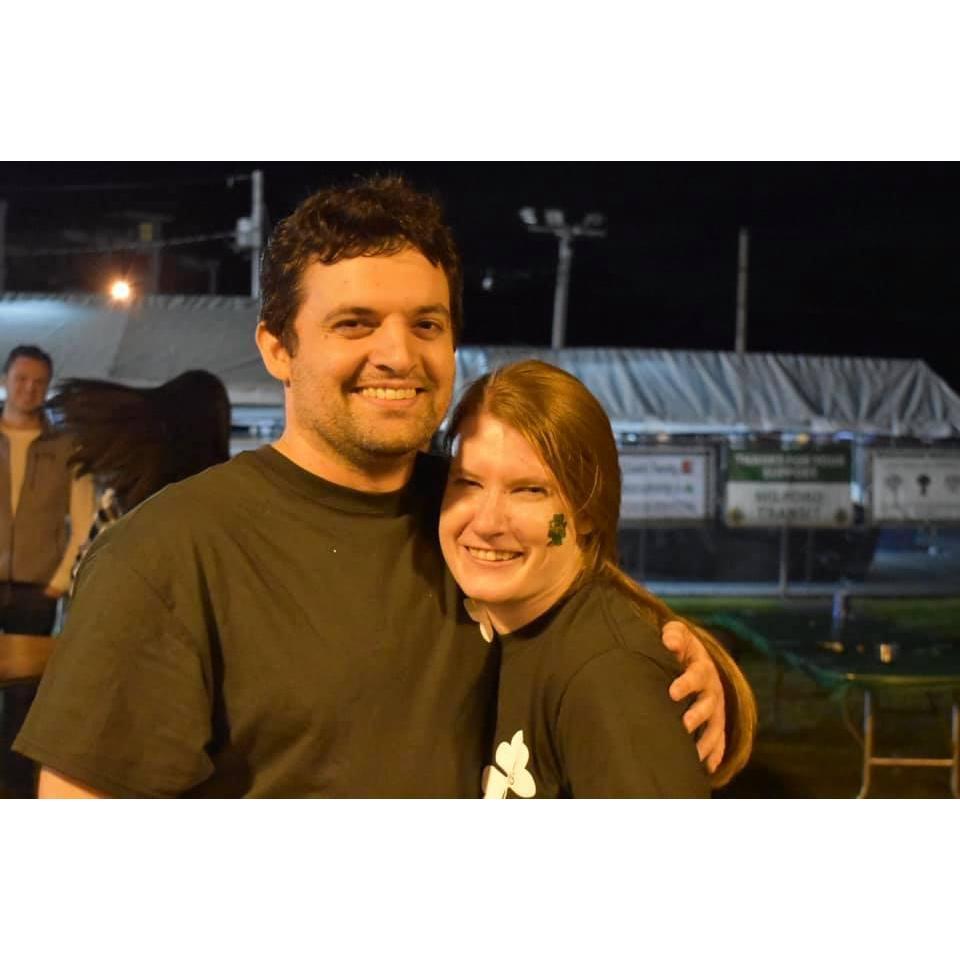 The week after our first date we both volunteered at The Irish Festival and got our picture in the newspaper. Collin met my whole family and extended family one week after 1st date and didn't run!